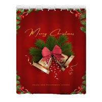 DUSCHVORHANG Weihnachten 180 cm wasserdicht schimmelresistent Badezimmer - Rot, Textil (180/180cm) - MCBOSON