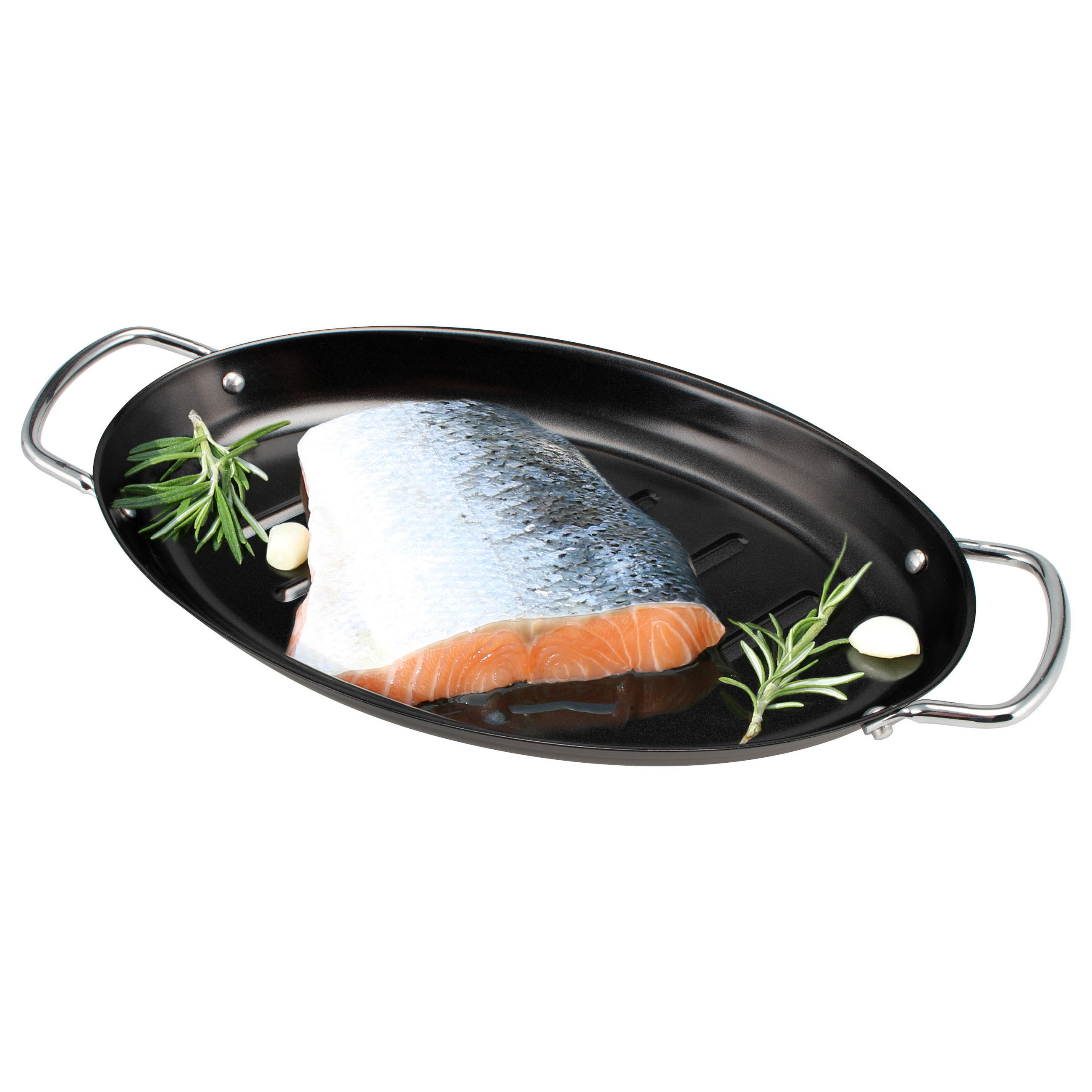 bremermann Fisch-Grillpfanne, Schwarz 39.5x3.5x20.5 cm