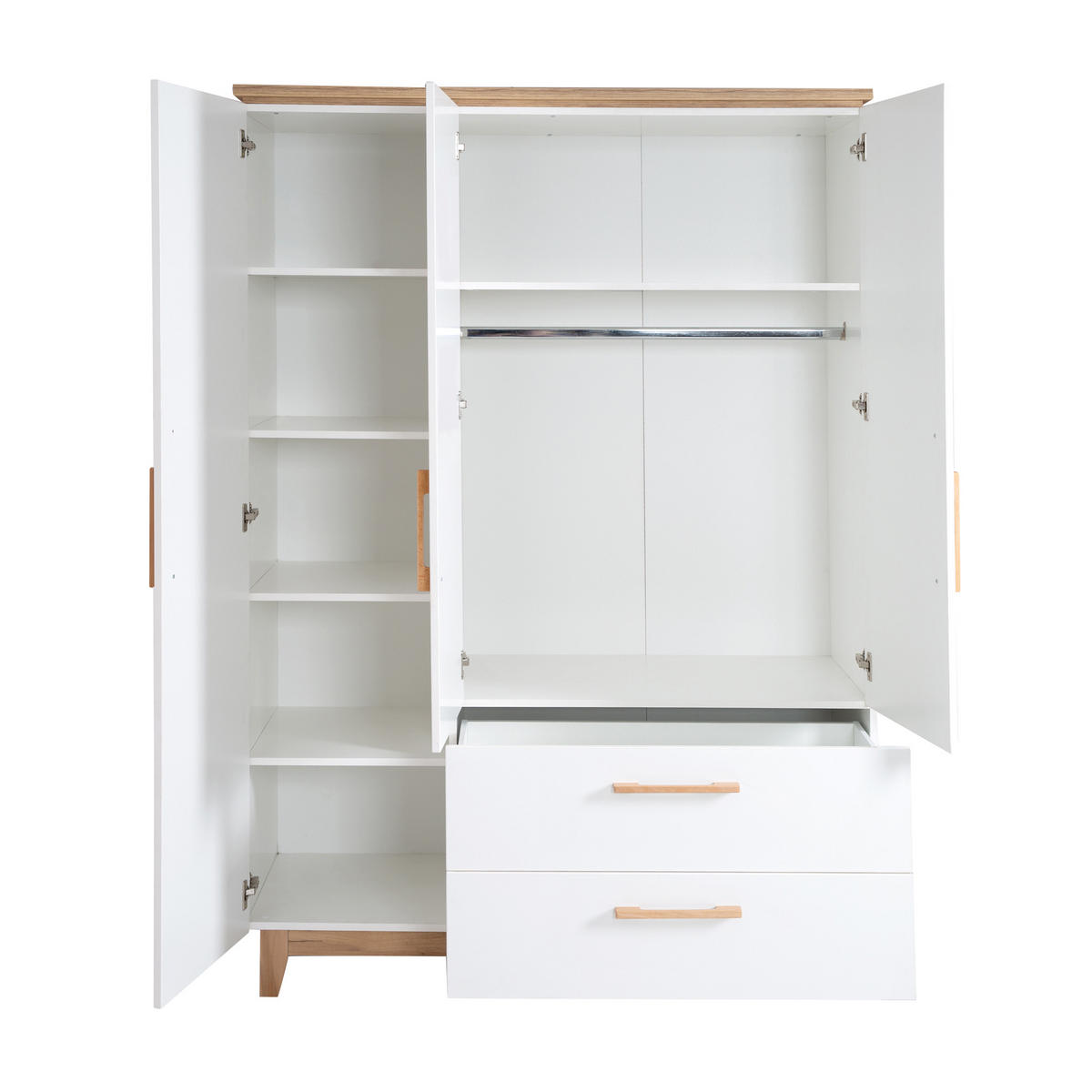 KLEIDERSCHRANK Finn - Weiß, Holz/Holzwerkstoff (134.5/200/55cm) - Roba
