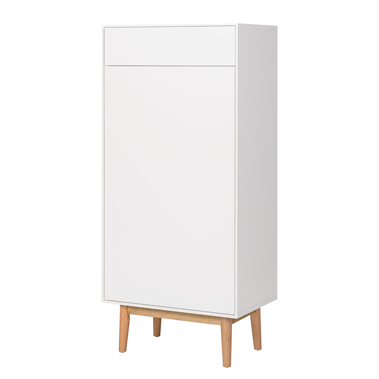 SCHUHKOMMODE mit 1 Schublade und 1 Tür - Eichefarben/Weiß, Holzwerkstoff (60/132/38cm) - home24