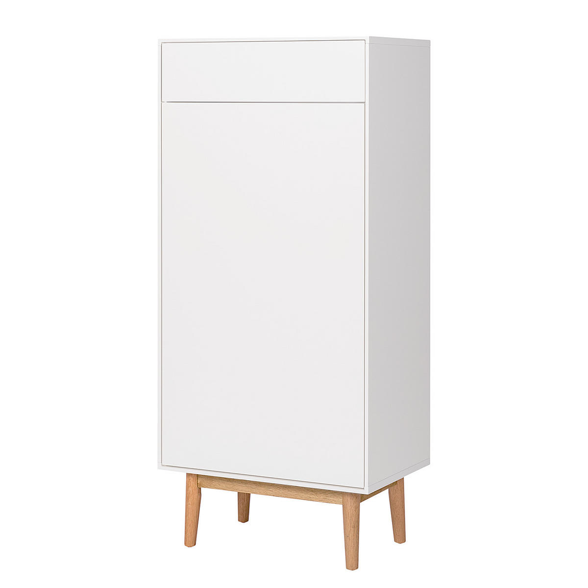 SCHUHKOMMODE mit 1 Schublade und 1 Tür - Eichefarben/Weiß, Holzwerkstoff (60/132/38cm) - home24