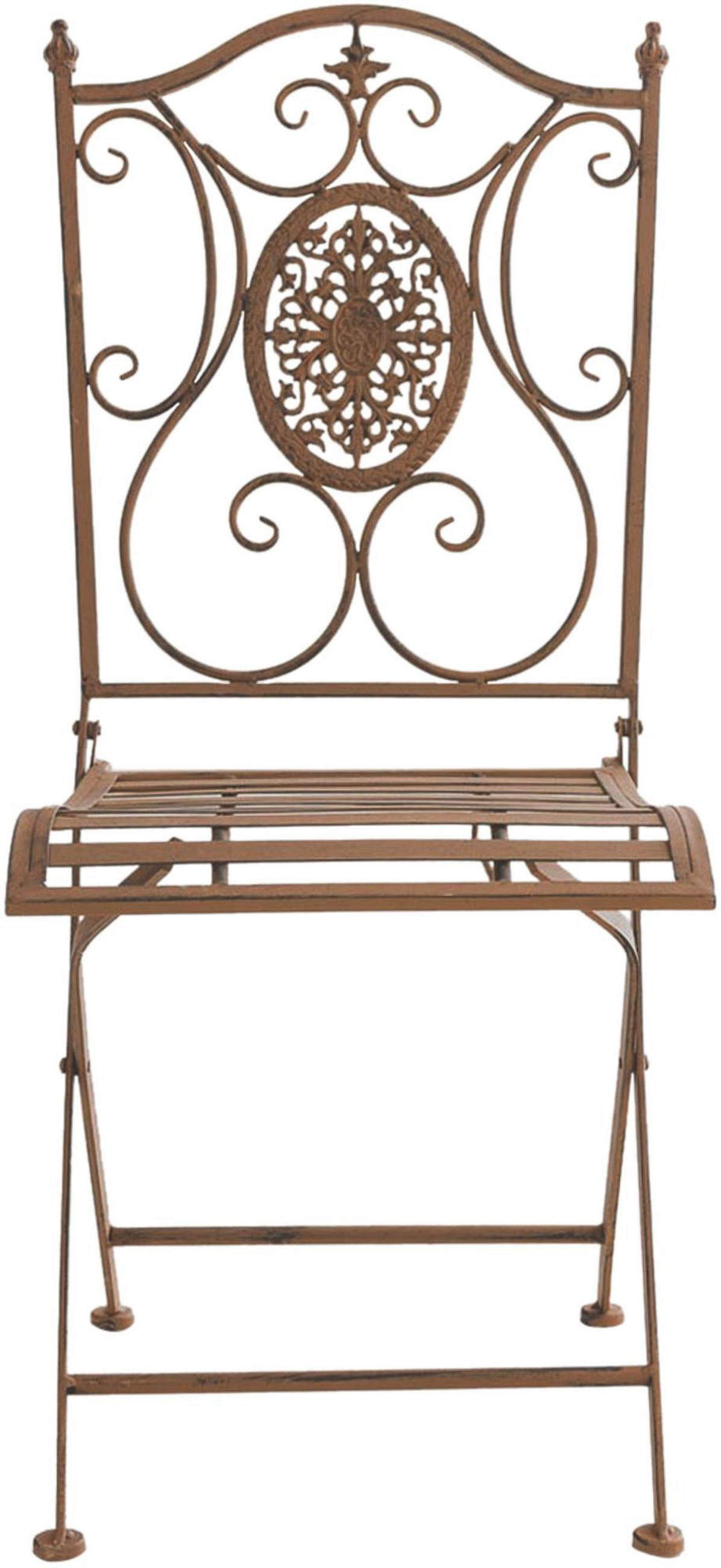 GARTENKLAPPSTUHL 2er Set Metall Antik Braun - Braun, Metall (42/91/49cm) - CLP