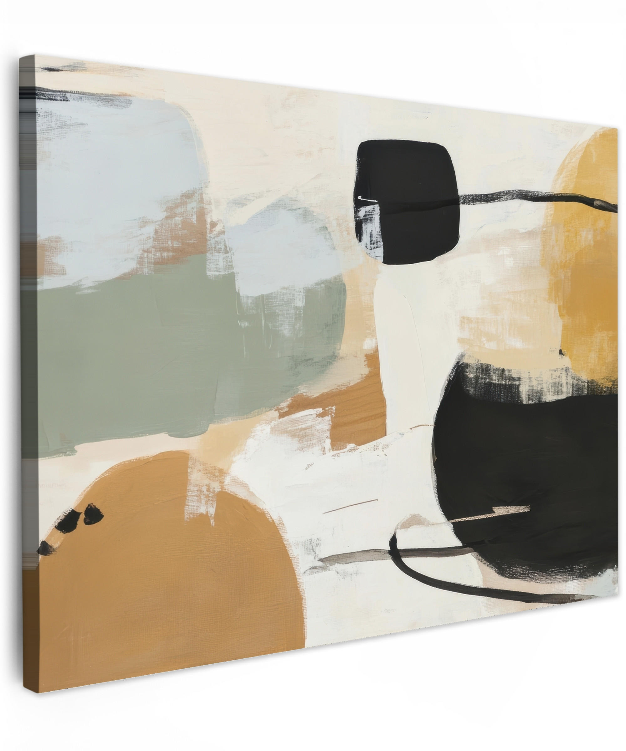 LEINWANDBILD Farbe - Abstrakt - Farben 40x30 cm - Currygelb, Textil (40/30cm) - MuchoWow