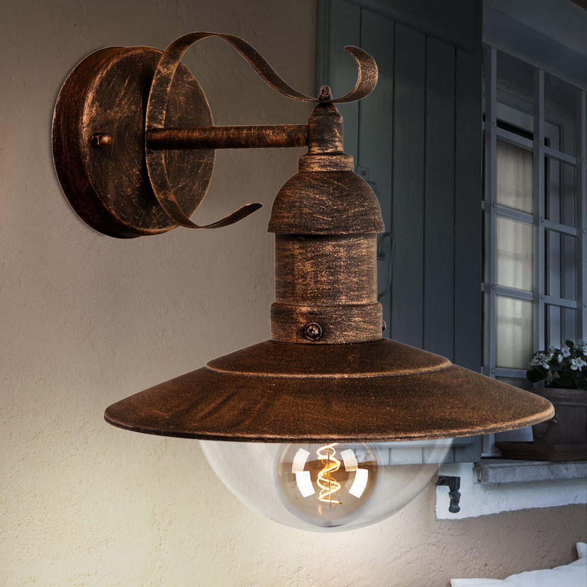 LED WANDLEUCHTE Amrum Schwarz Gold - Braun, Metall (27.2/24/25.6cm)