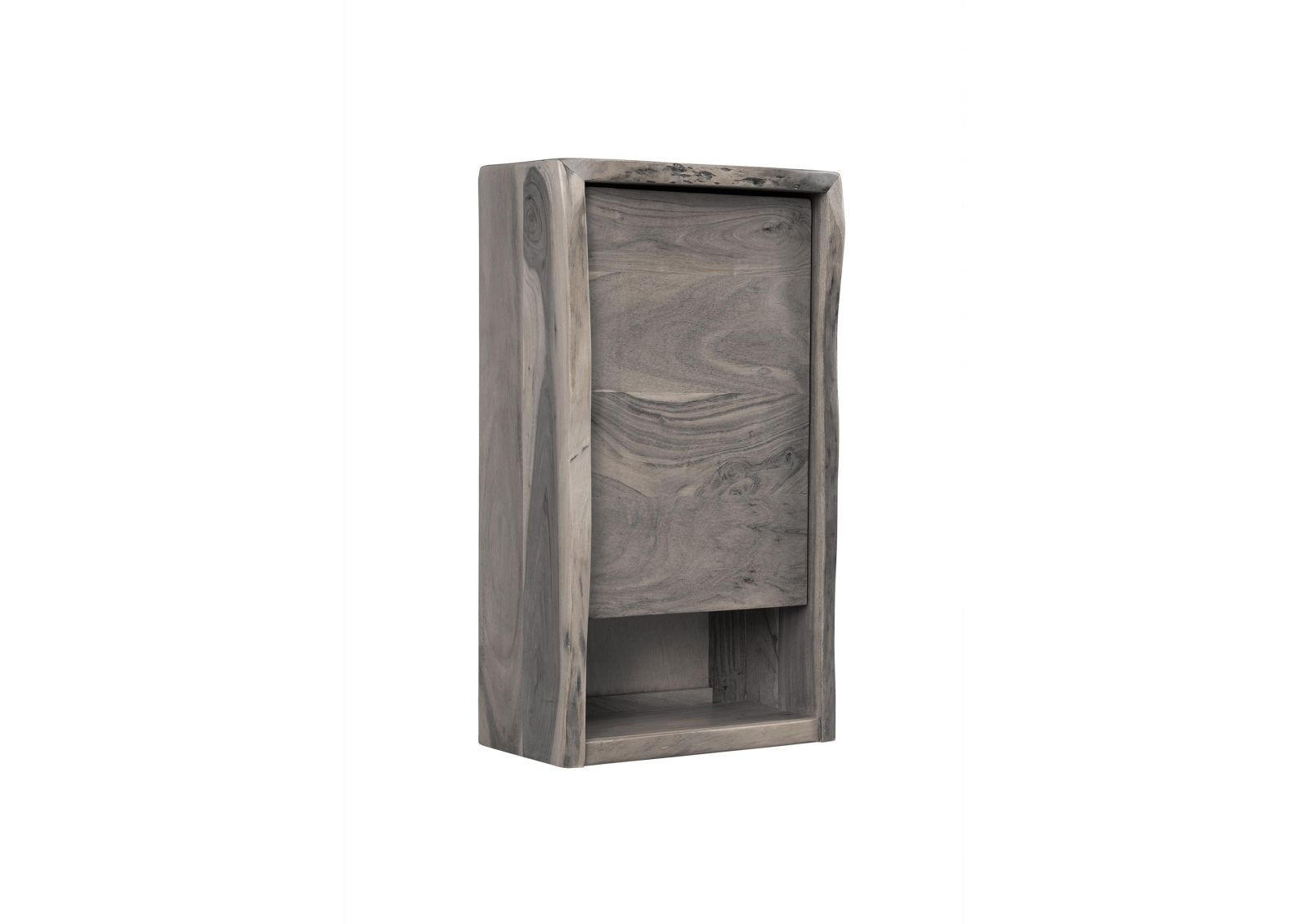 HÄNGESCHRANK Akazie 40x20x70 grau lackiert PURE ACACIA #602 - Grau, Holz (40/70/20cm) - Massivmoebel24