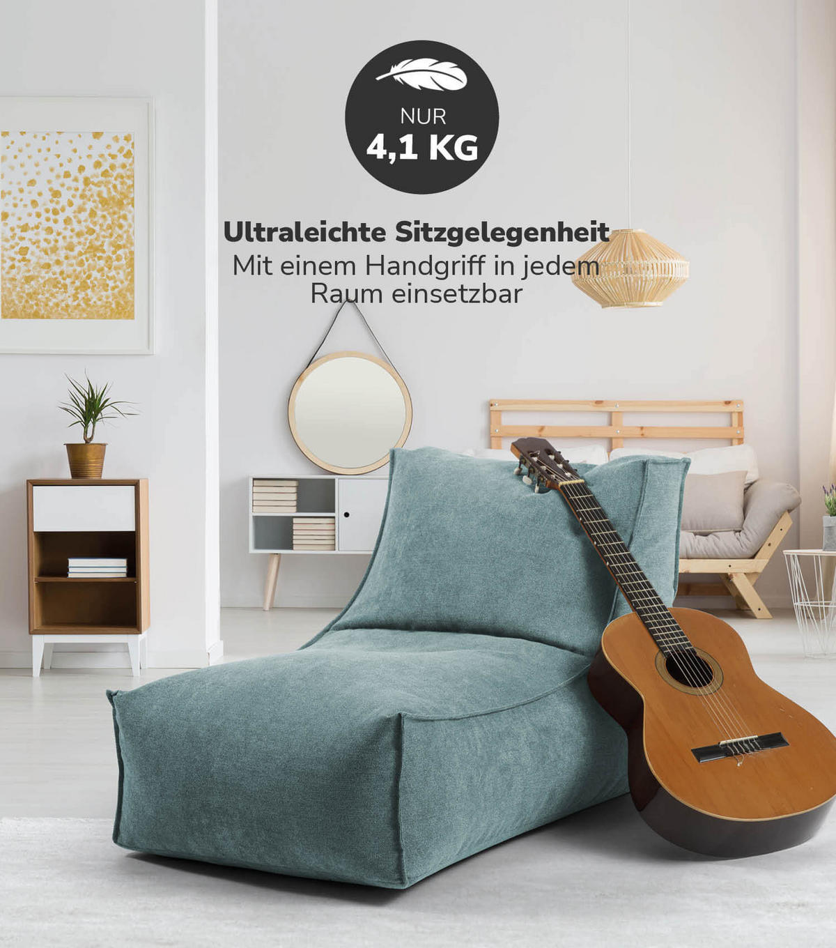 SITZSACK Der Gelassene - Blau, Textil (60/65/95cm) - Mokebo