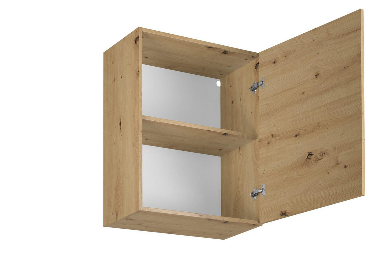 KÜCHENZEILE 140 cm - Langen K14-M140 - in Artisan Eiche / Grau - Schwarz/Eiche Artisan, Holz/Holzwerkstoff (140/210/47cm)