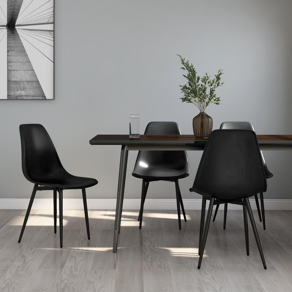 ESSZIMMERSTÜHLE 4 Stk. Schwarz PP 46*52*84cm - Schwarz, Kunststoff (46/84/52cm) - ZMH