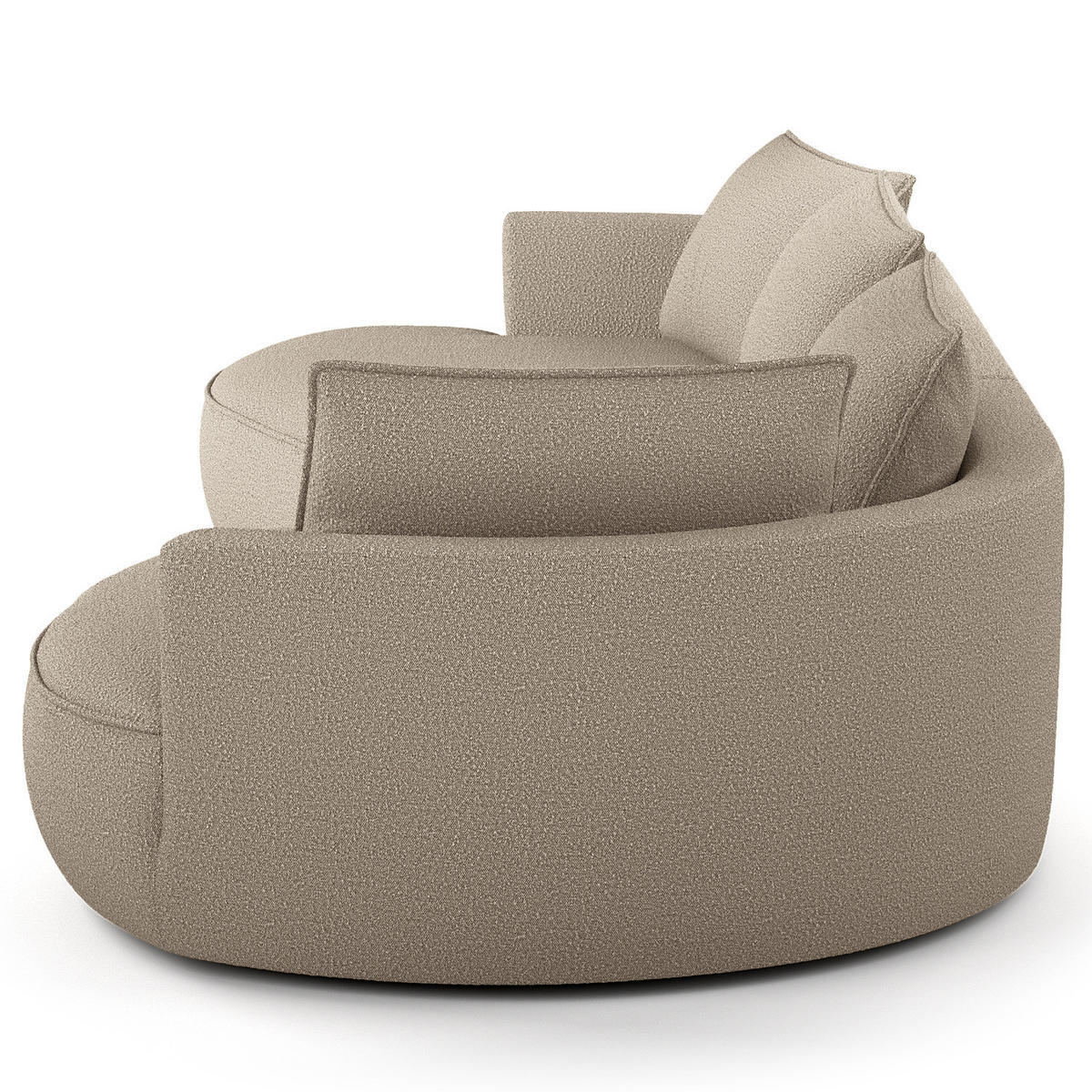 BIGSOFA - Beige/Schwarz, Kunststoff/Textil (322/82/154cm) - home24