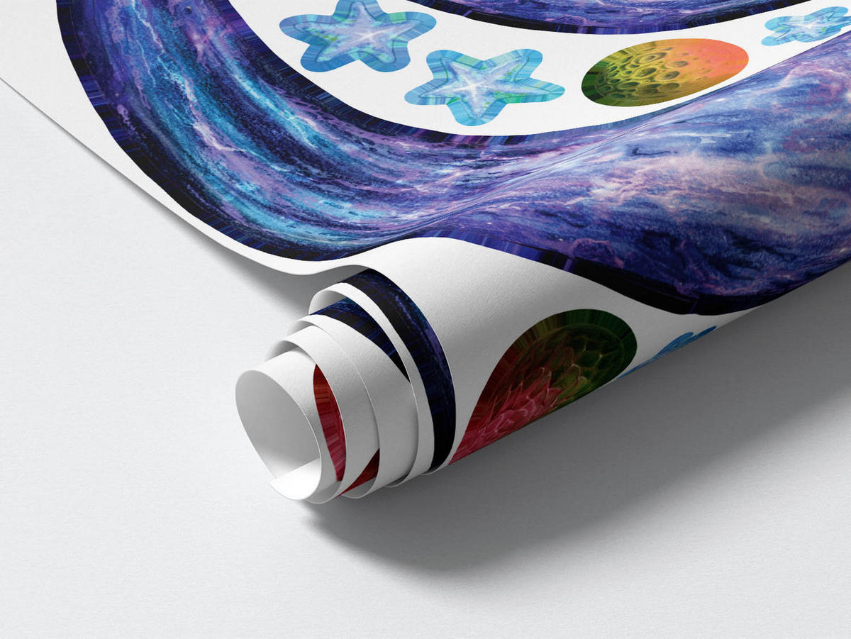 WANDAUFKLEBER 130x201cm - Farbenfroher Raum - Multicolor, Kunststoff (130/201/0.1cm) - Wallfluent