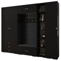GARDEROBEN-SET 236,7/290/47 - Goldfarben/Schwarz, Holz/Kunststoff (290/236.7/47cm) - Abiks Möbel