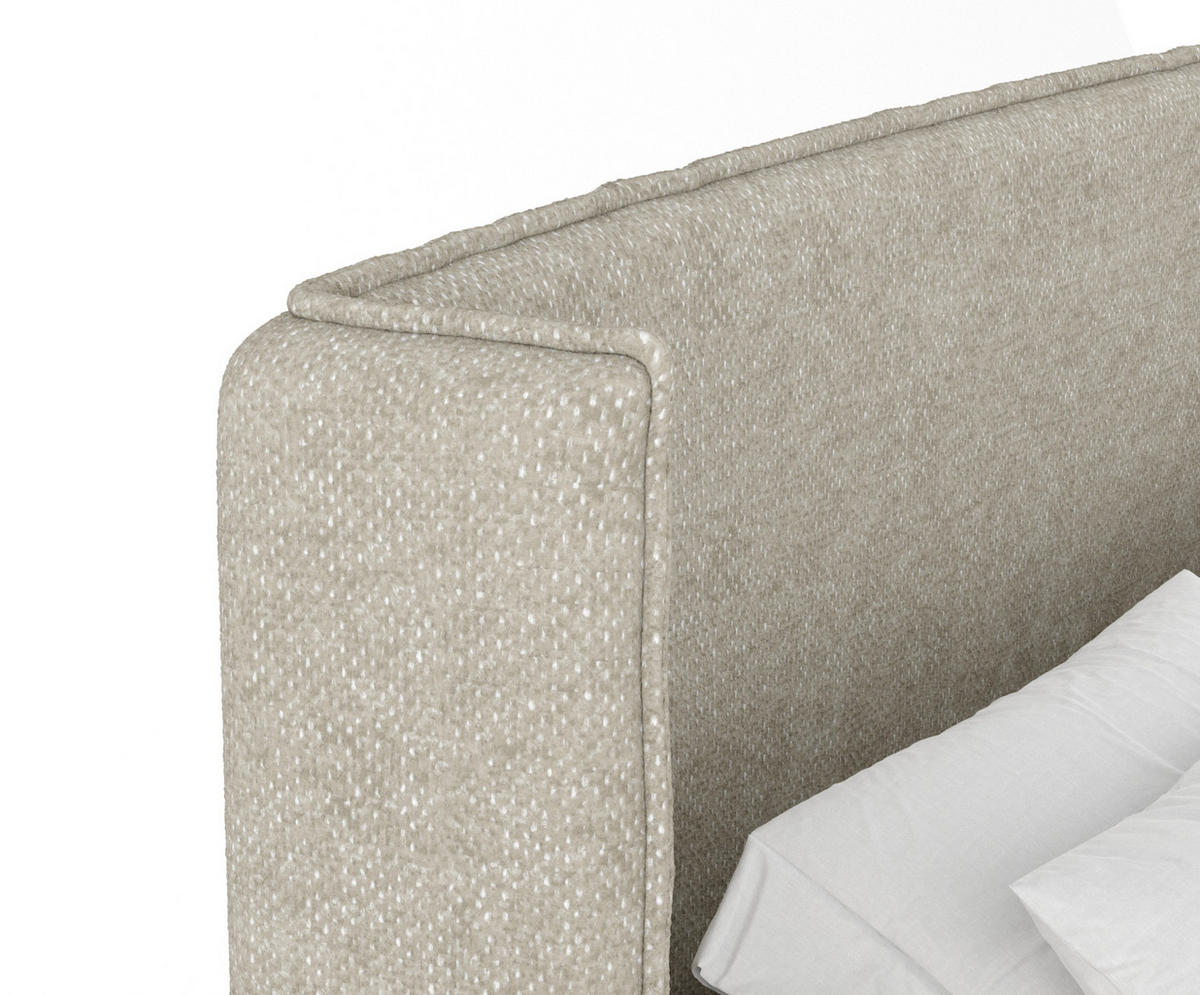 BOXBETT Skyline Beige Grau 140/200 cm mit Matratze und Topper - Beige/Schwarz, Holz/Holzwerkstoff (140/200cm) - Maison de Reve