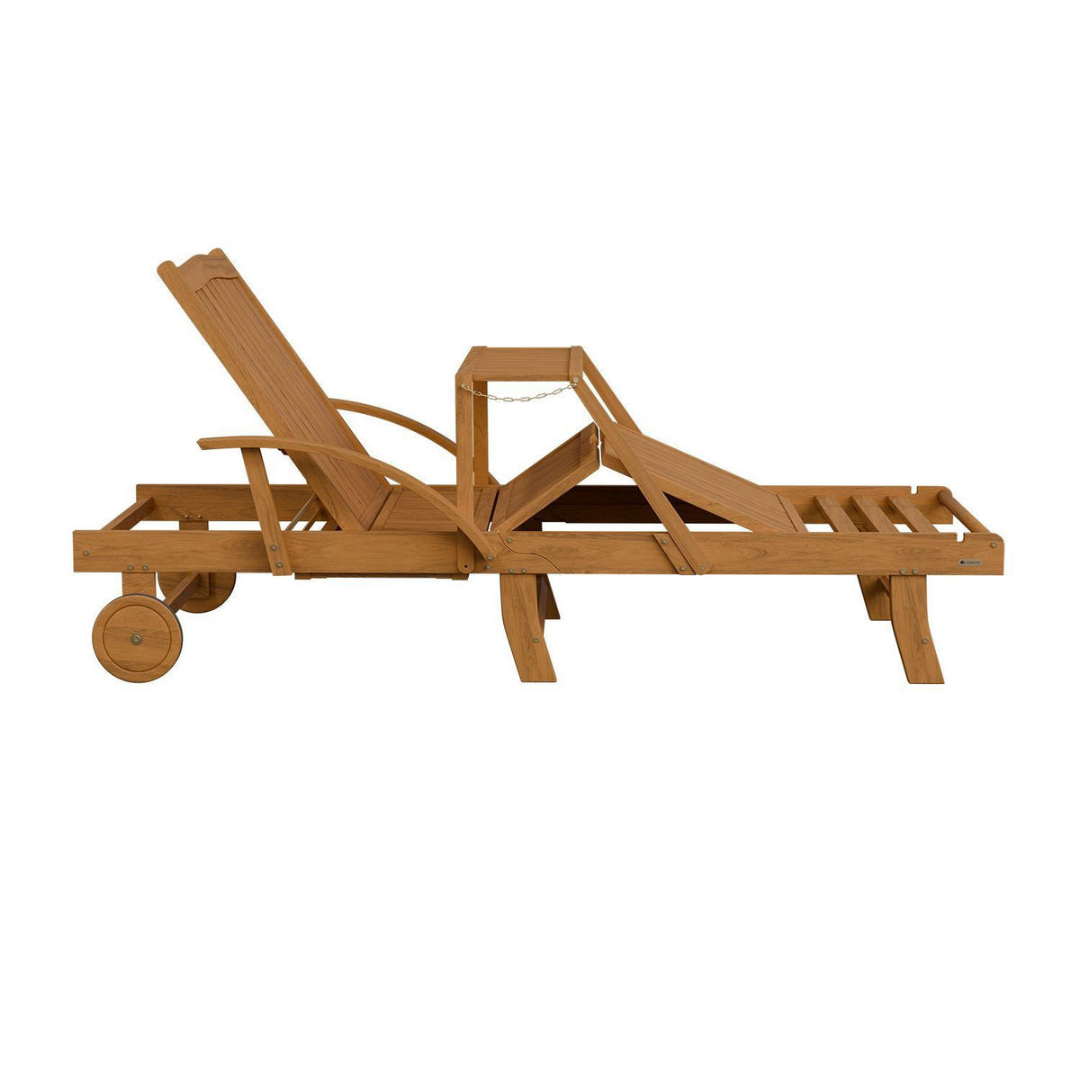 SONNENLIEGE SunScape Akazie mit Tisch 2er Set - Naturfarben, Holz (72.5/30/196cm) - Juskys