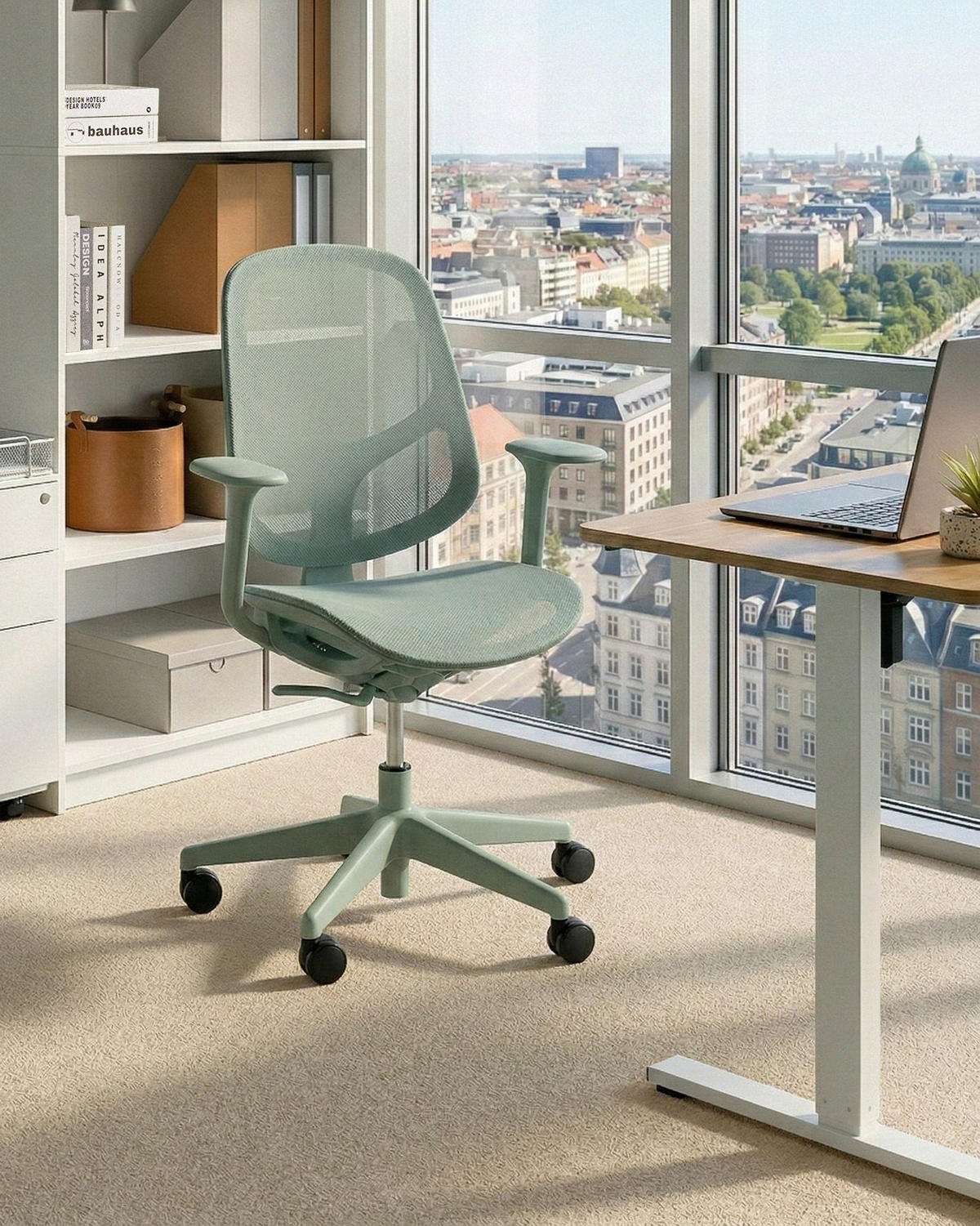 BÜROSTUHL Mintgrün Aeri - Mintgrün, Textil (60/93/60cm) - Beliani