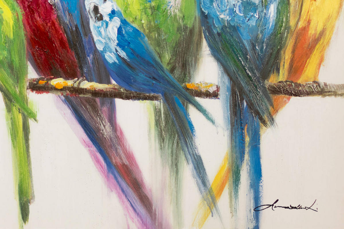 ACRYLBILD HANDGEMALT 120/60 cm - Blau/Gelb, Holz/Textil (120/60cm) - KUNSTLOFT