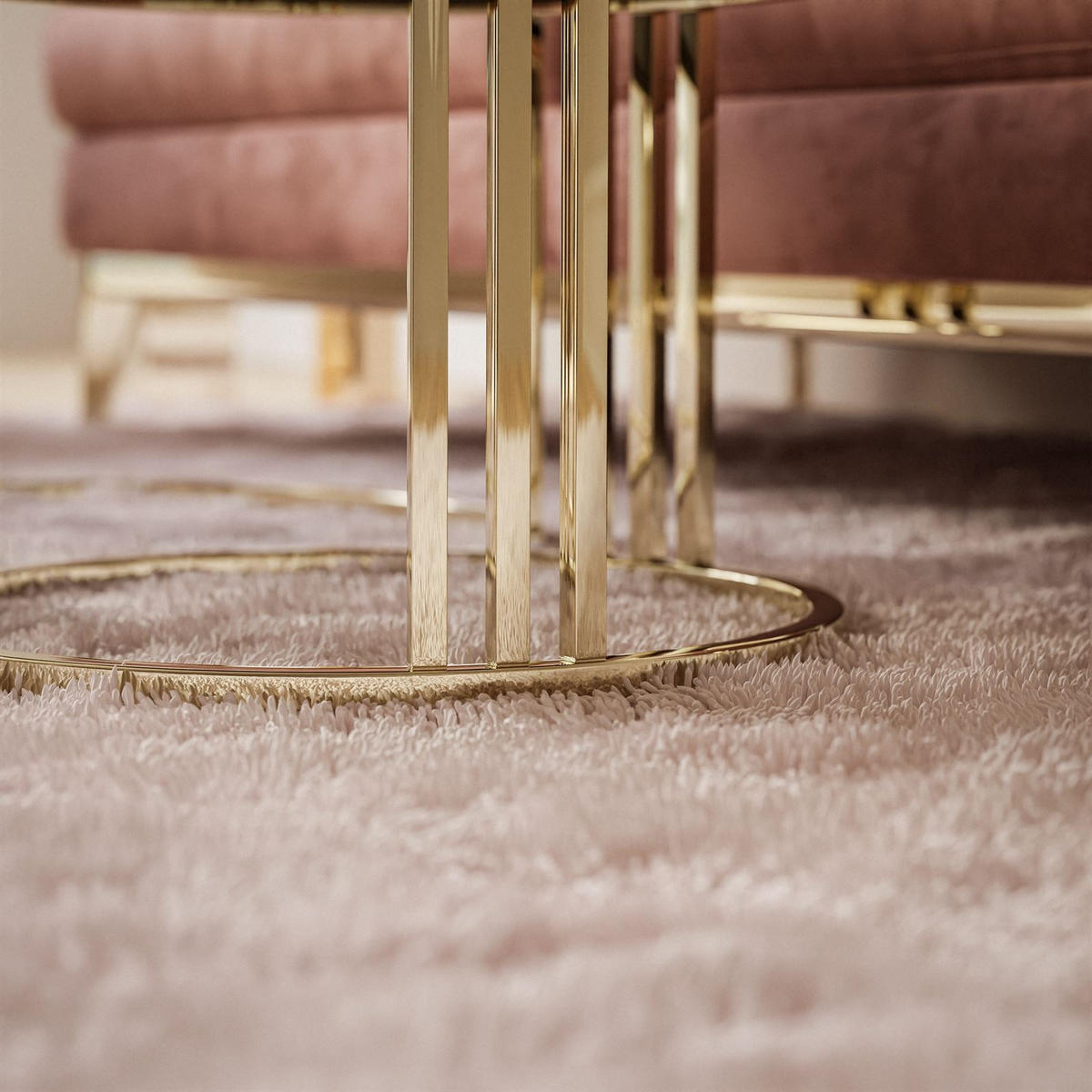 COUCHTISCH 2 in 1 LORI verchromt gold Hochglanz - Goldfarben, Holzwerkstoff (70/70/49cm) - Lookway