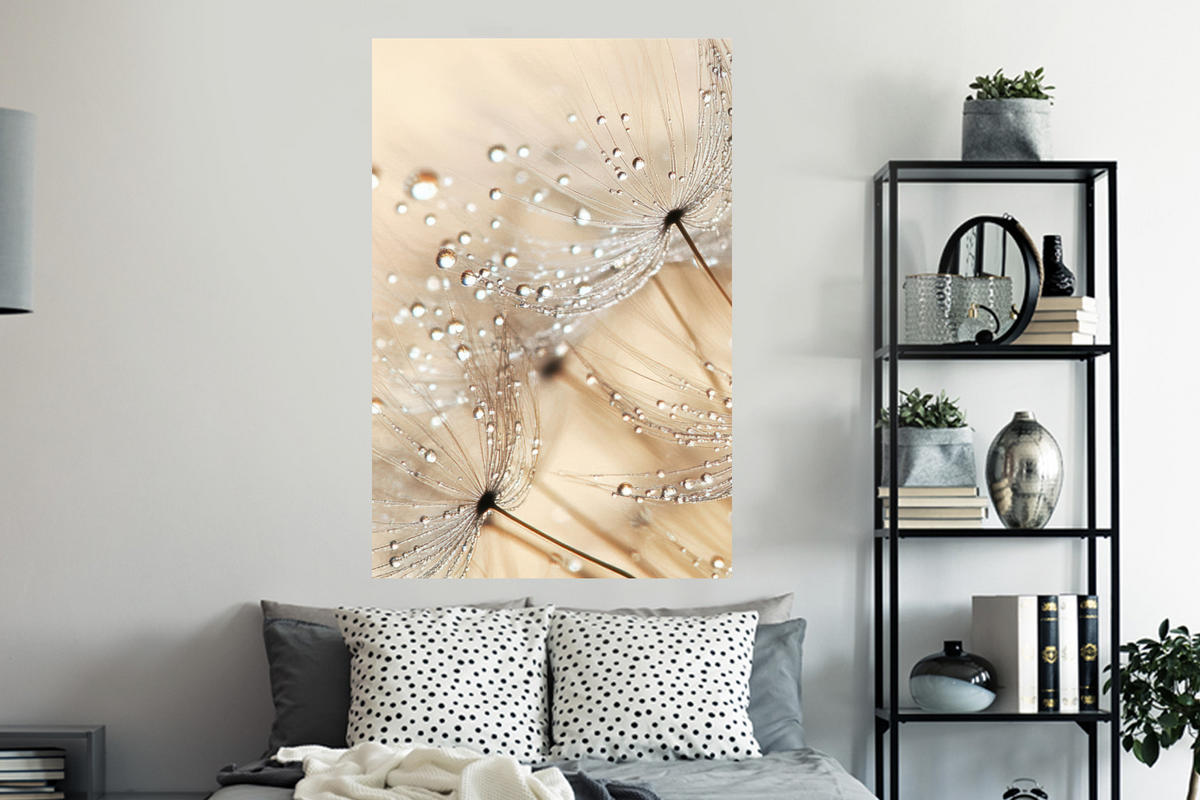 WANDTATTOO Löwenzahn - Abstrakt - Natur - Beige 80x120 cm - Braun, Kunststoff (80/120/0.1cm) - MuchoWow