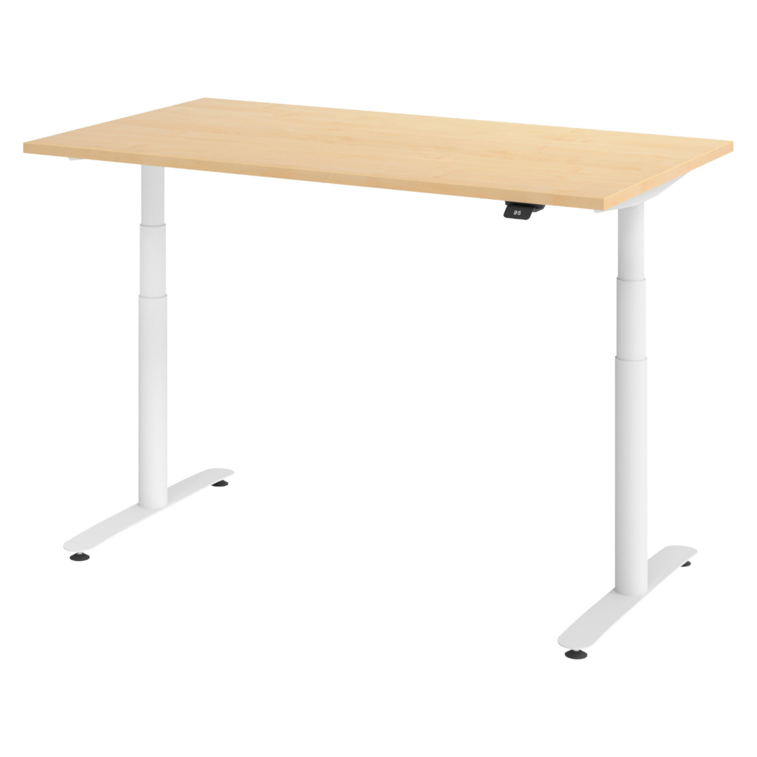 SCHREIBTISCH elektrisch Bluetooth & App XDLR 80/140/72 cm in Ahornfarben/Weiß - Ahornfarben/Weiß, Holzwerkstoff (80/140/72cm) - bümö