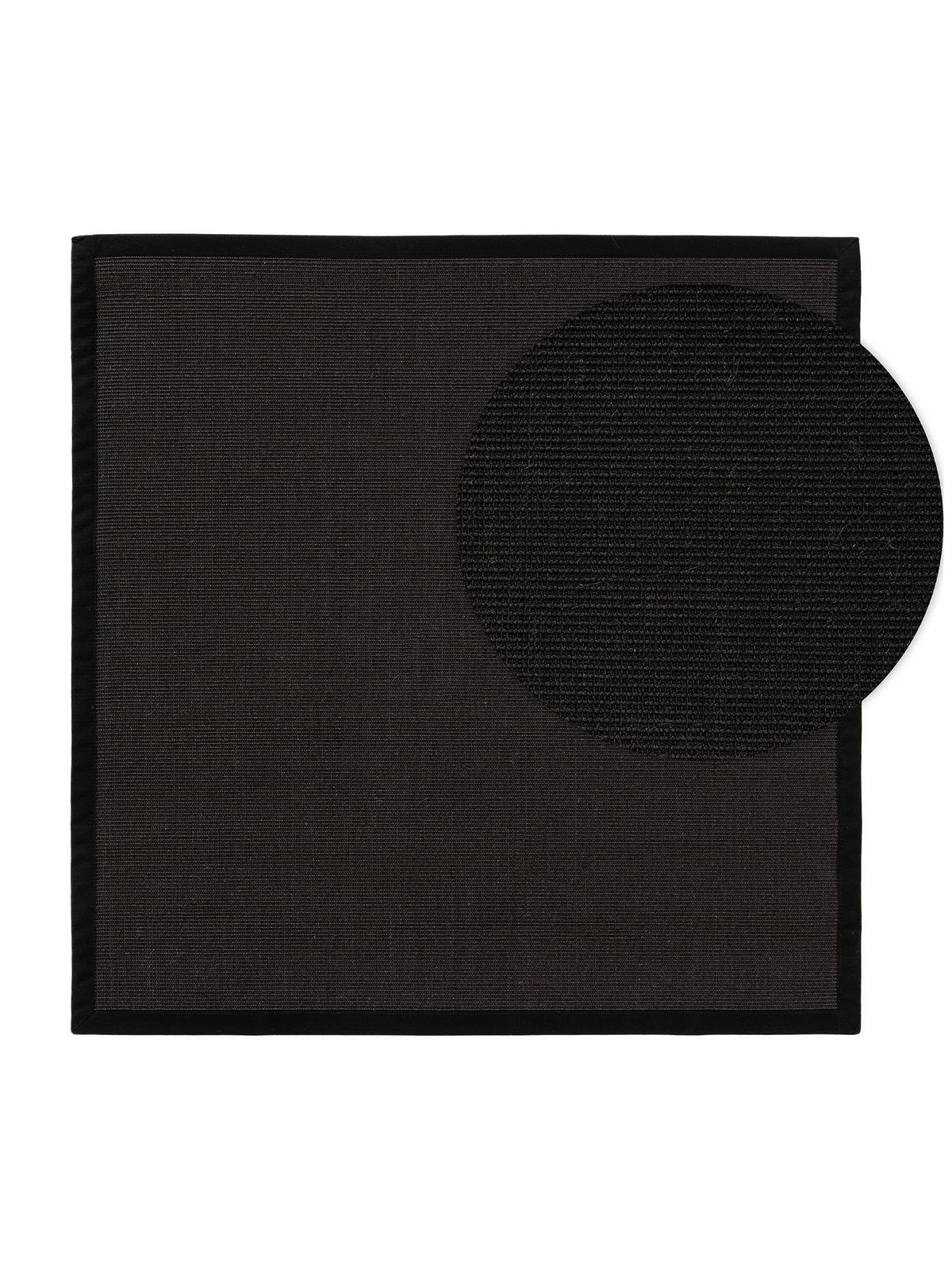 SISALTEPPICH Sana Schwarz 150x150 cm - Schwarz, Textil (150/150cm) - benuta Nest