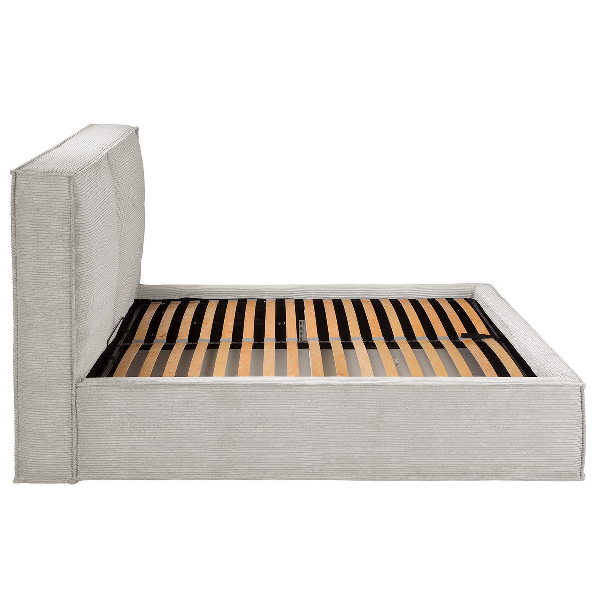 POLSTERBETT - Hellgrau, Textil (180/200cm) - home24