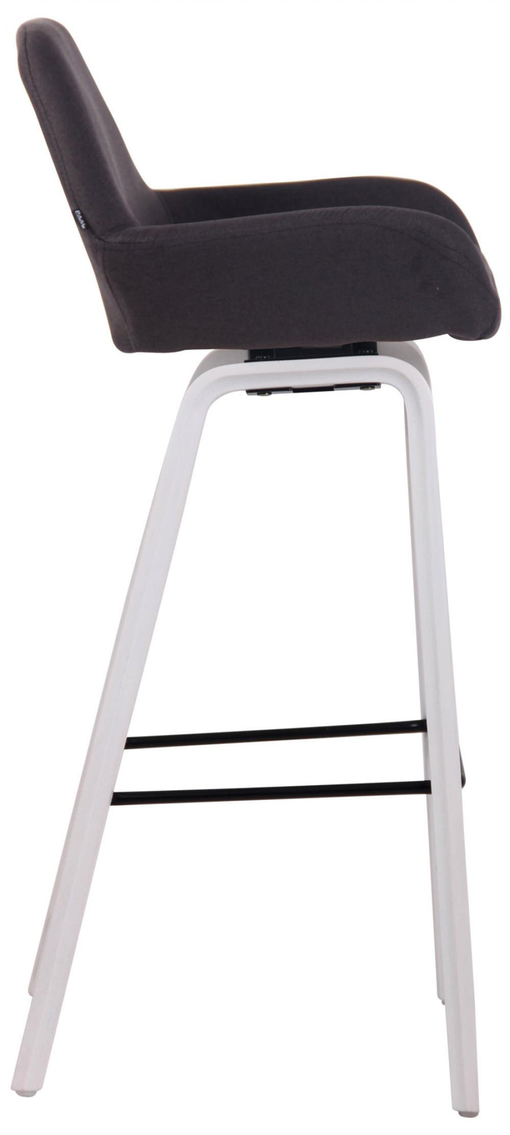 BARHOCKER Stoff schwarz - Schwarz/Weiß, Holz/Textil (52/103/51cm) - CLP