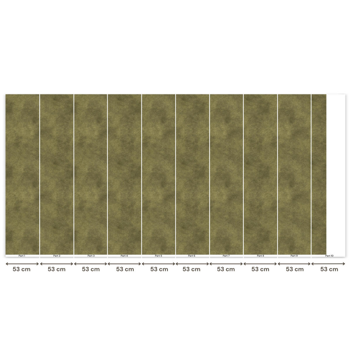 TAPETE - Textur - Abstrakt - Grün - 500x260 cm - Olivgrün, Papier (500/260cm) - OnlyWow