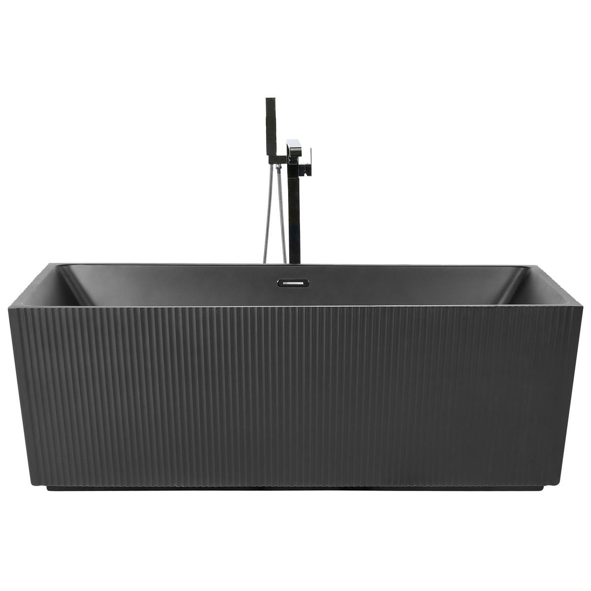 FREISTEHENDE BADEWANNE 80x170x60 cm schwarz Gocta - Schwarz, Kunststoff (80/60/170cm) - Beliani
