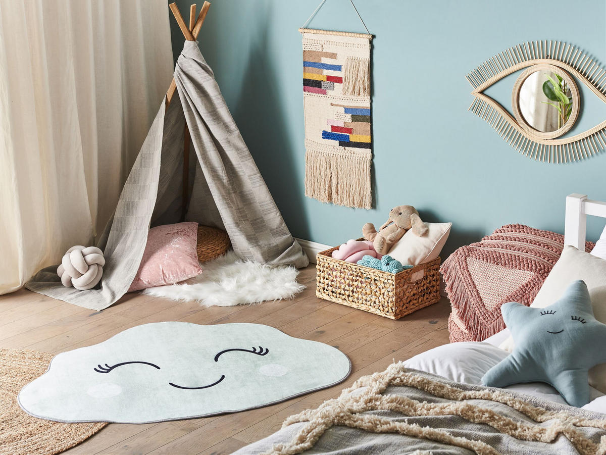 KINDERTEPPICH-CUMULUS 120/90 cm - Grün, Kunststoff (90/120cm) - Beliani