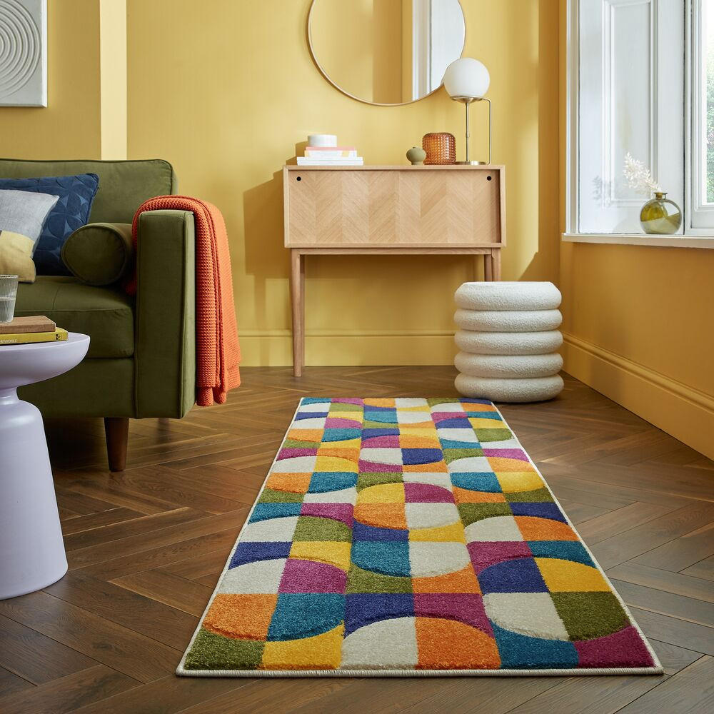 TEPPICH Bunt-Retro-Geometrisch, langlebig QUAGGY, Multi 66x230 cm - Multicolor, Textil (66/230cm) - KADIMA DESIGN