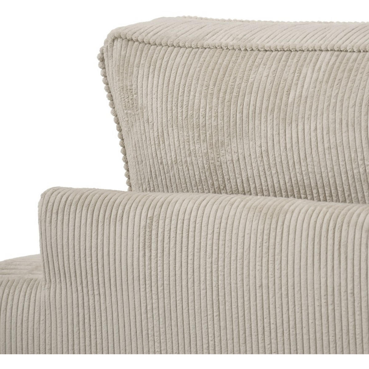 ECKSOFA Pablo ohne Schlaffunktion, mit abgerundeter Ottomane, links, Beige - Beige, Textil (319/196cm) - Beautysofa