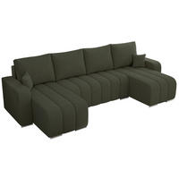 WOHNLANDSCHAFT KIRASSO U Grün Boucle - Grau/Grün, Textil/Metall (320/86/147cm) - MKS