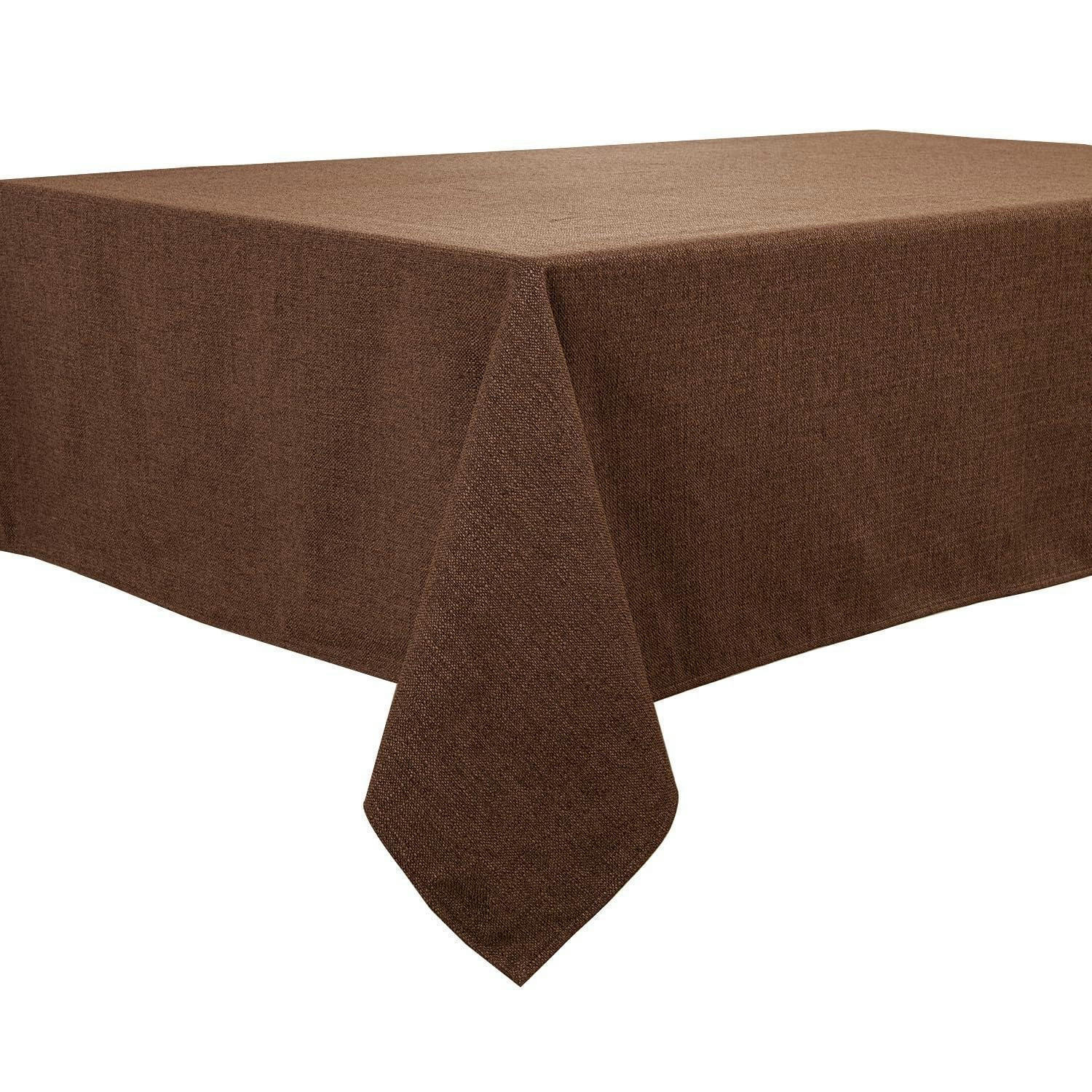 TISCHDECKE Dunkelbraun 145 x 300 cm wasserabweisend Leinenoptik - Braun, Textil (300/145/1.5cm)