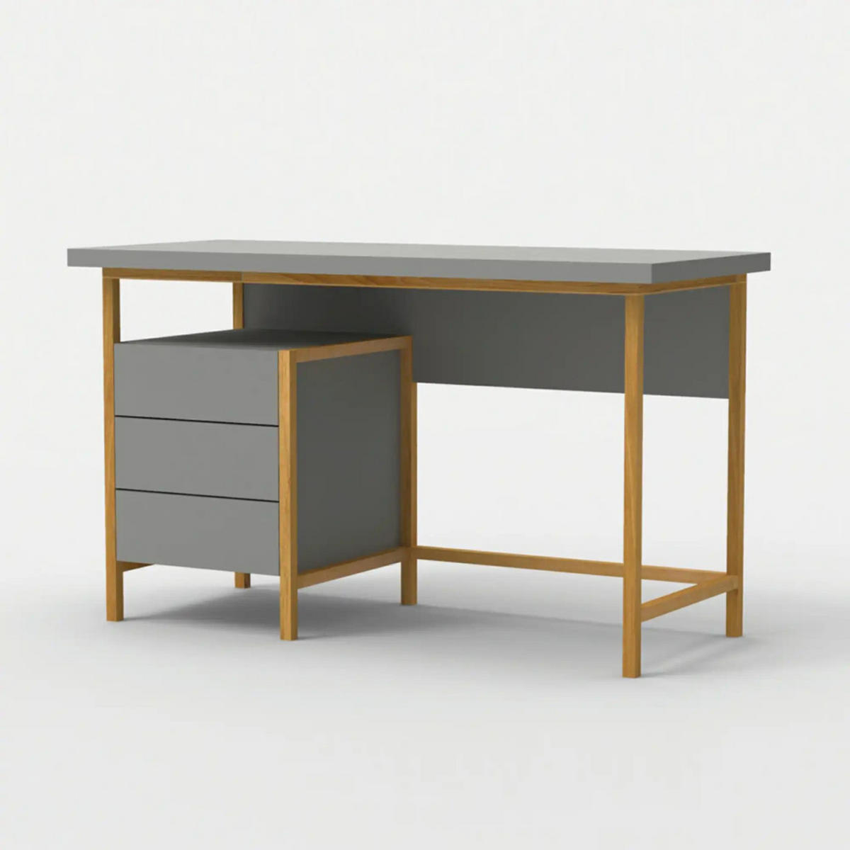 SCHREIBTISCH aus Massivholz BOSTON - Eichefarben, Holz (55/130/75cm) - Rawood Furniture