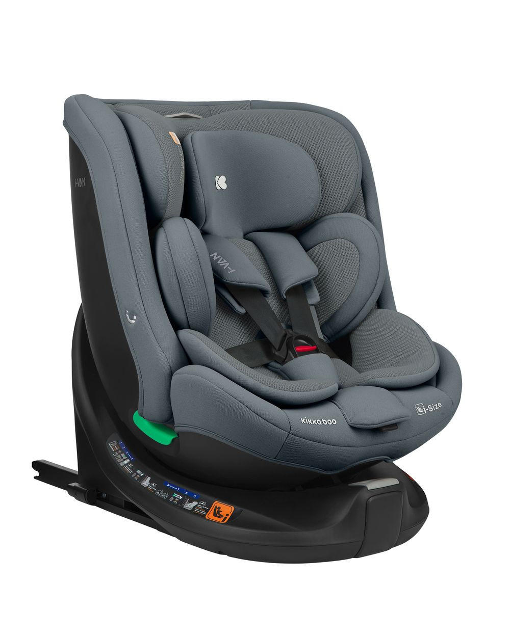 KINDERSITZ i-Van i-Size dunkelgrau (40-150cm) Isofix Gruppe 0+/1/2/3 Kopfstütze - Grau, Kunststoff (43/58cm) - Kikka boo