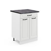 KÜCHENUNTERSCHRANK R-Line Weiß Landhaus 60 cm mit Schublade AP Anthrazit - Weiß, Holzwerkstoff (60/81.6/60cm) - Vicco