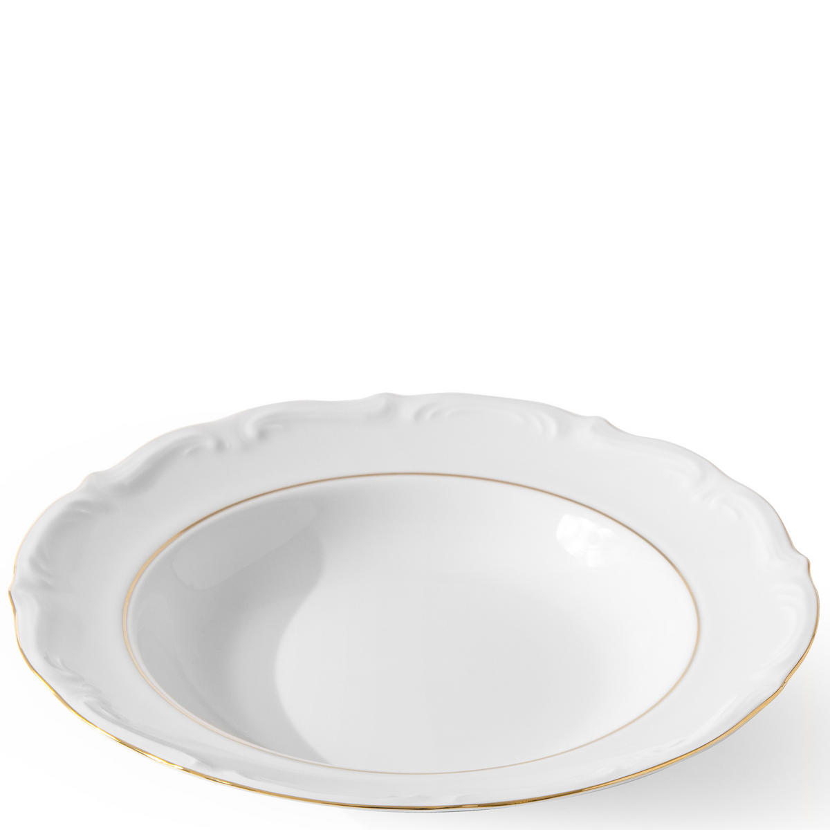 TAFELSERVICE 6 Personen Chodziez MARIA TERESA 23-tlg Porzellan mit Goldrand, Weiß / Gold - Goldfarben/Weiß, Keramik (25/2/25cm) - KONSIMO®