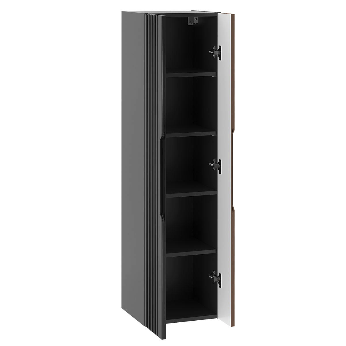BADMÖBEL 60.6cm Sylla 2er-Set Schwarz und Holz - Schwarz, Holzwerkstoff (60.6/52.2/46.5cm) - Petits-meubles