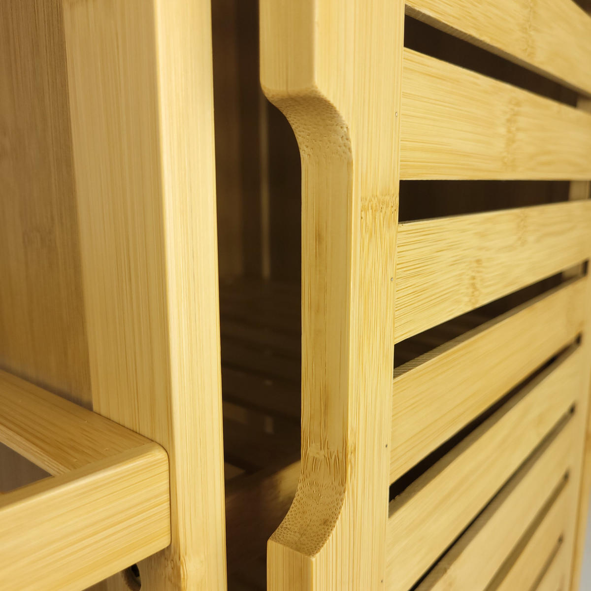 REGALSCHRANK Bambus Naturfarbe mit 6 Ablagen 66/33/87,5 cm - Naturfarben, Holz (66/87/33cm) - Begryf