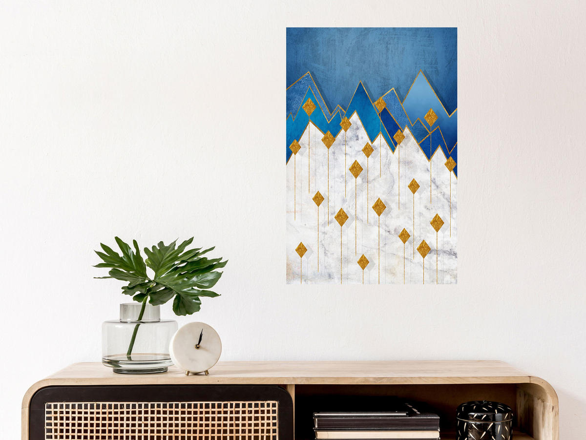 KUNSTDRUCK Grau 80/120 cm - Blau/Grau, Textil (80/120cm) - KUNSTLOFT