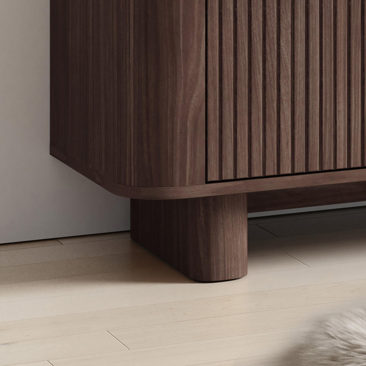 TV-SCHRANK Hängende RTV Kommode 200 cm Misterio mit Lamellen Nussbaum Lincoln - Braun, Holzwerkstoff (200/42/40cm) - Jerpax