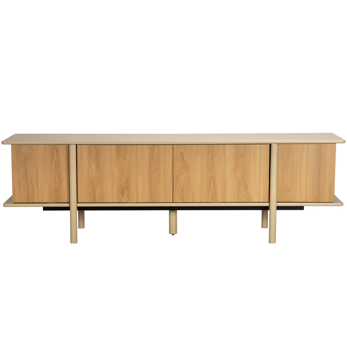 TV-MÖBEL mit 4 Türen, Beige - Beige, Holz (180/55/40cm) - Oviala