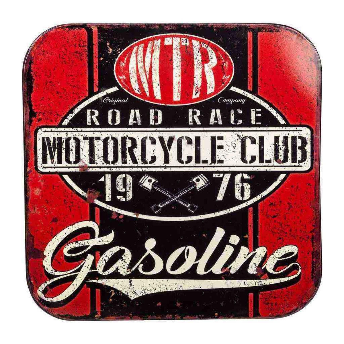 HOCKER aus Metall, rot, 38x45cm - Multicolor, Metall (38/45/38cm) - Wanderlust