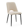 STUHL ORO gepolsterter mit Steppung - hellbeige - Boucle - Ecru/Schwarz, Textil/Metall (47/91/55cm) - NEW HOME