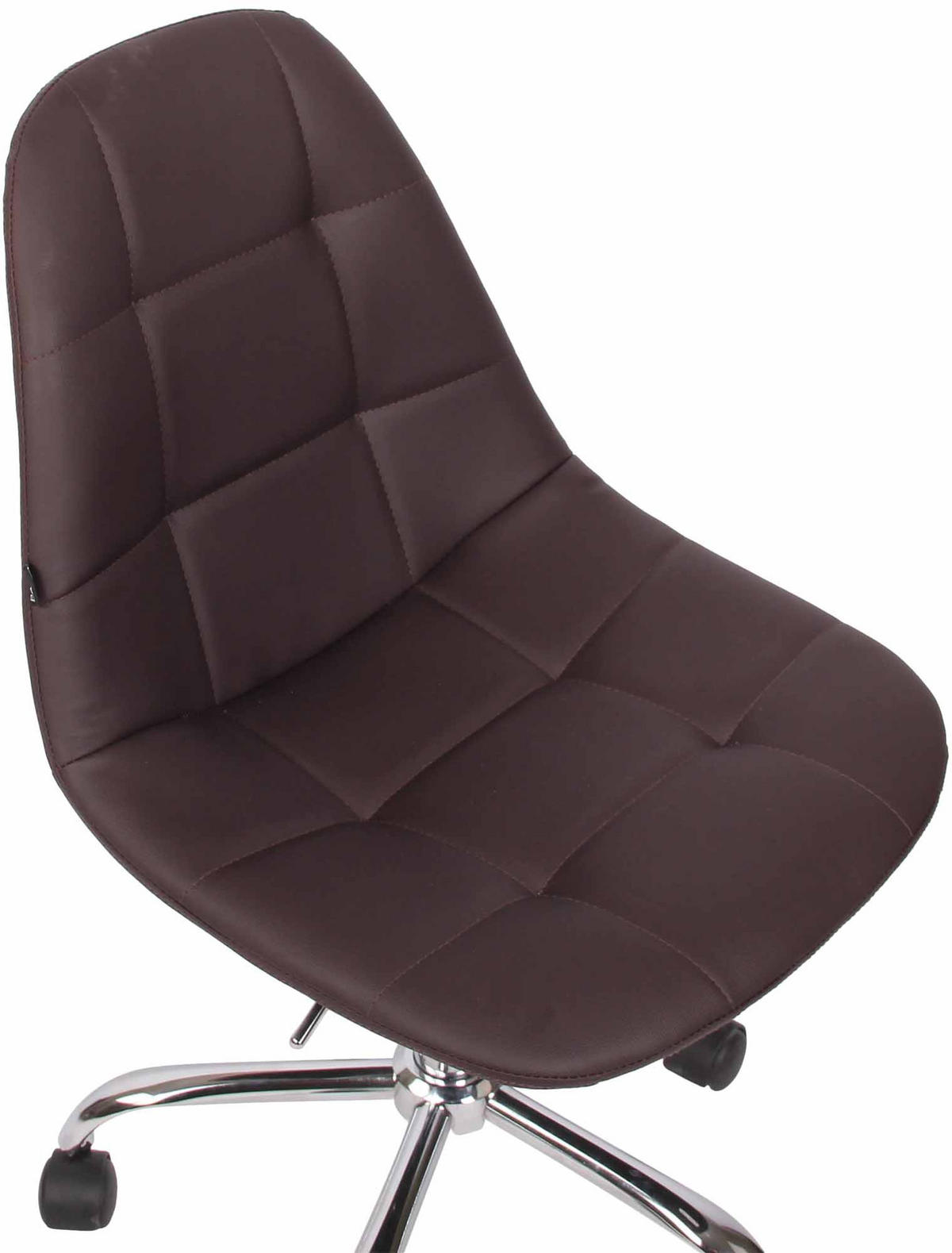 DREHSTUHL Lederlook braun - Chromfarben/Braun, Textil/Metall (47/79/56cm) - CLP