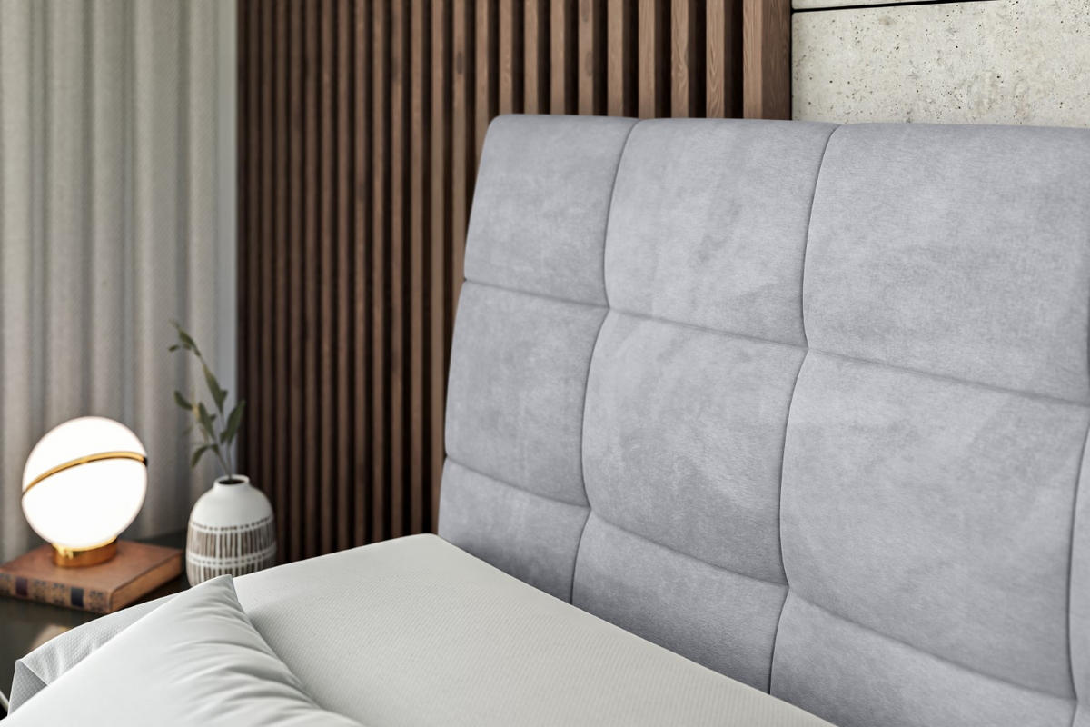 BOXSPRINGBETT BRUGO KING - 120 x 200 - H3/H4 - Hellgrau - Hellgrau, Holzwerkstoff (120/200cm) - ALTDECOR