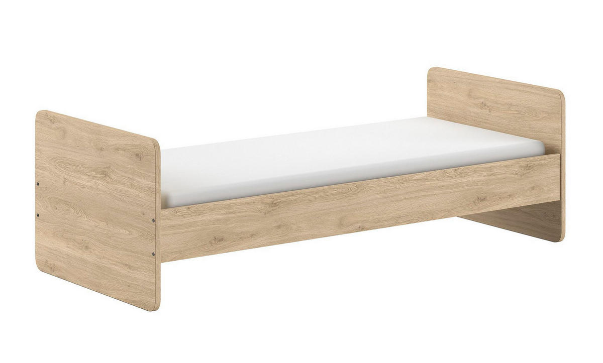 BABYBETT 60x120 Keelia Eiche Melamin mit Lattenrost - Eichefarben, Kunststoff (60/120cm) - 58aufmkessel