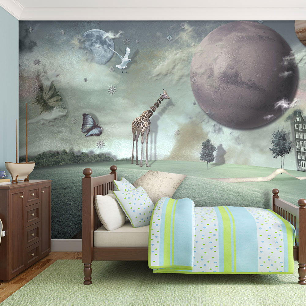 VLIESTAPETE Grün 400/309 cm - Grau/Grün, Textil (400/1cm) - KUNSTLOFT