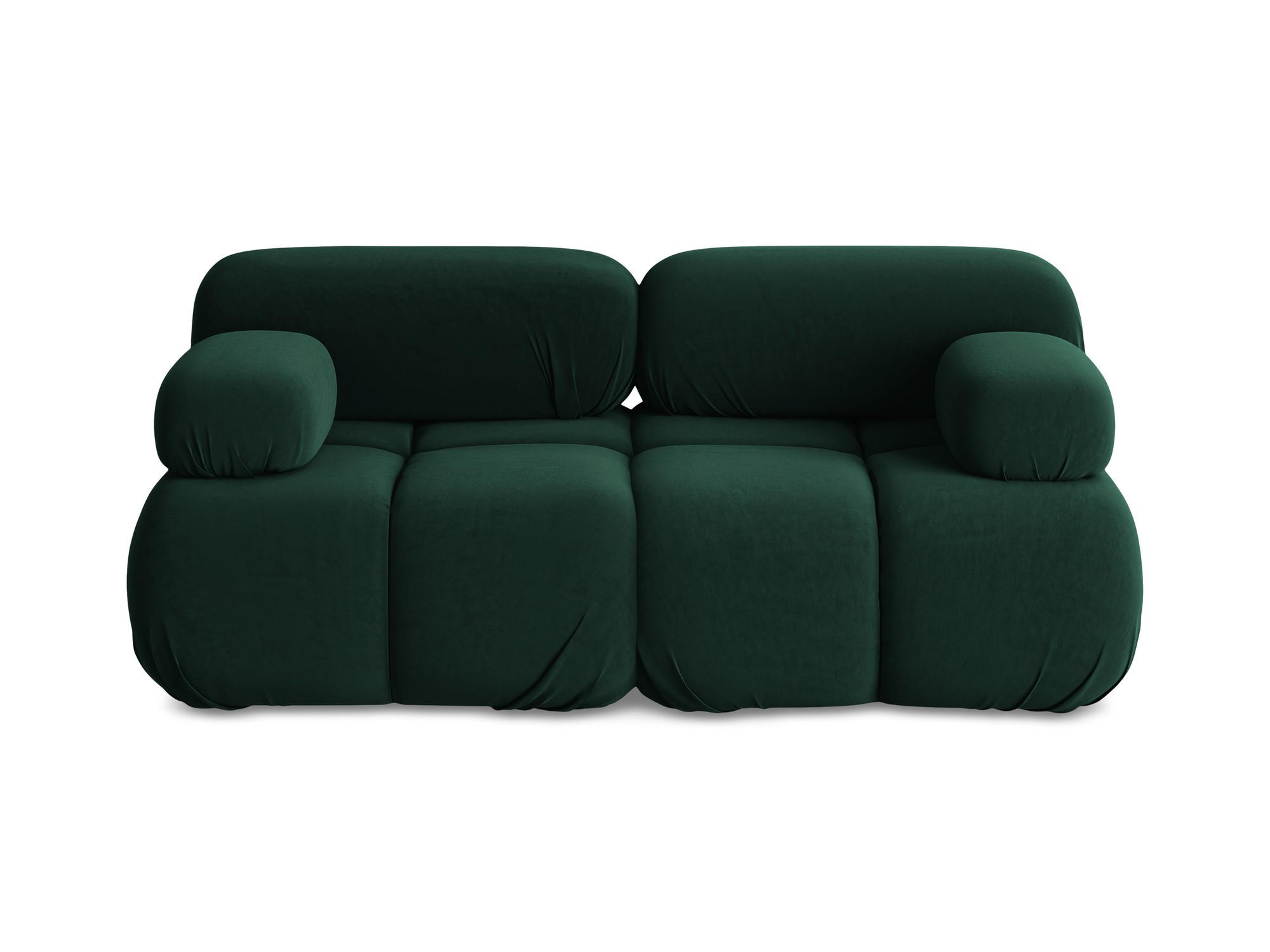 2-SITZER-SOFA Samt Stoff Grün - Blau/Dunkelgrün, Kunststoff/Textil (190/70/96cm) - Makamii