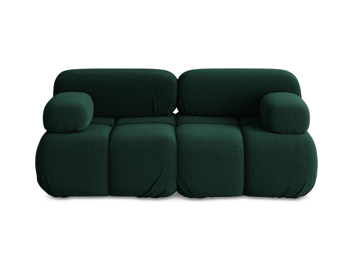 2-SITZER-SOFA Samt Stoff Grün - Blau/Dunkelgrün, Kunststoff/Textil (190/70/96cm) - Makamii