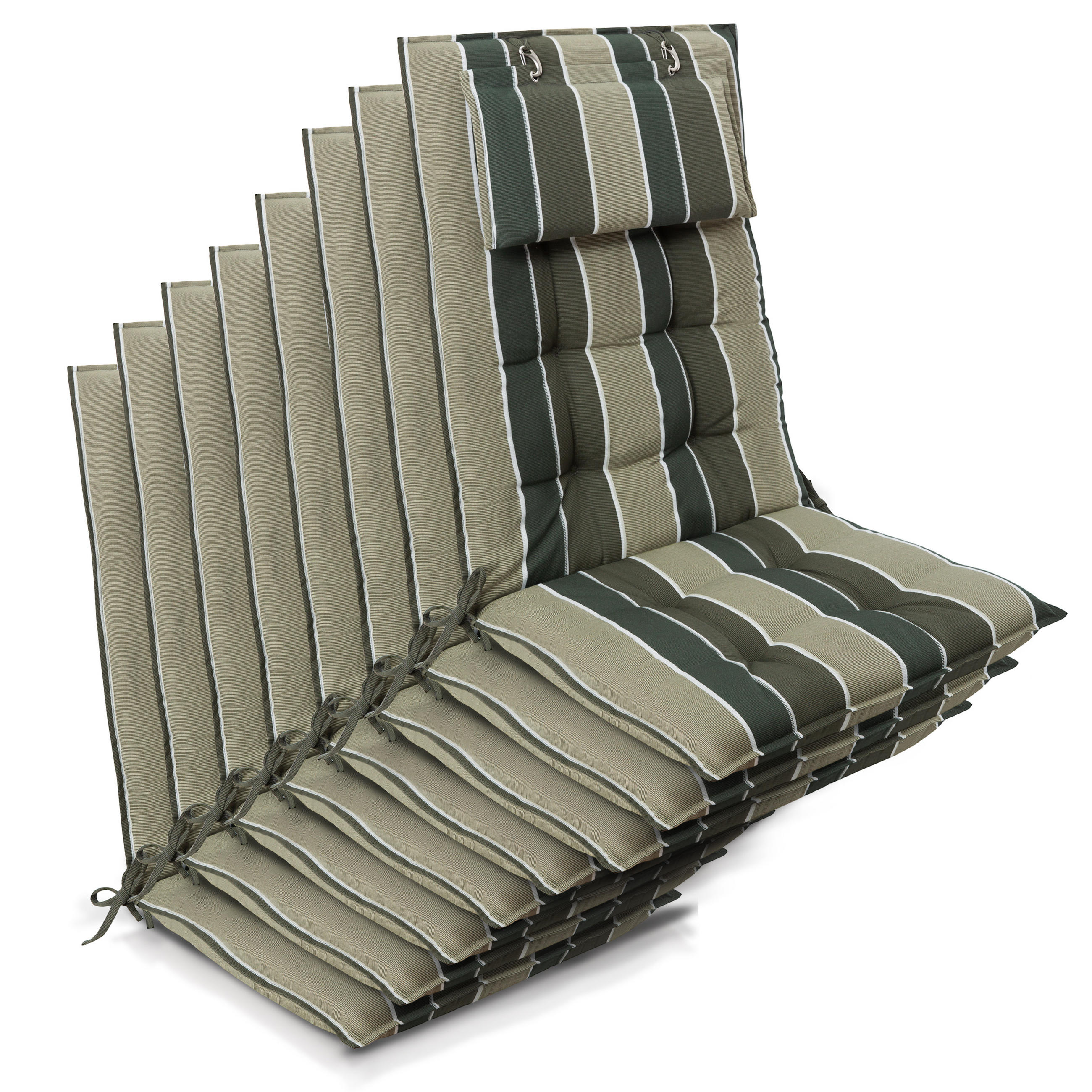 HOCHLEHNER Sun-HL 119x50x8cm Grün-Gestreift (8tlg) - Grün, Textil (50/120cm) - Beautissu 